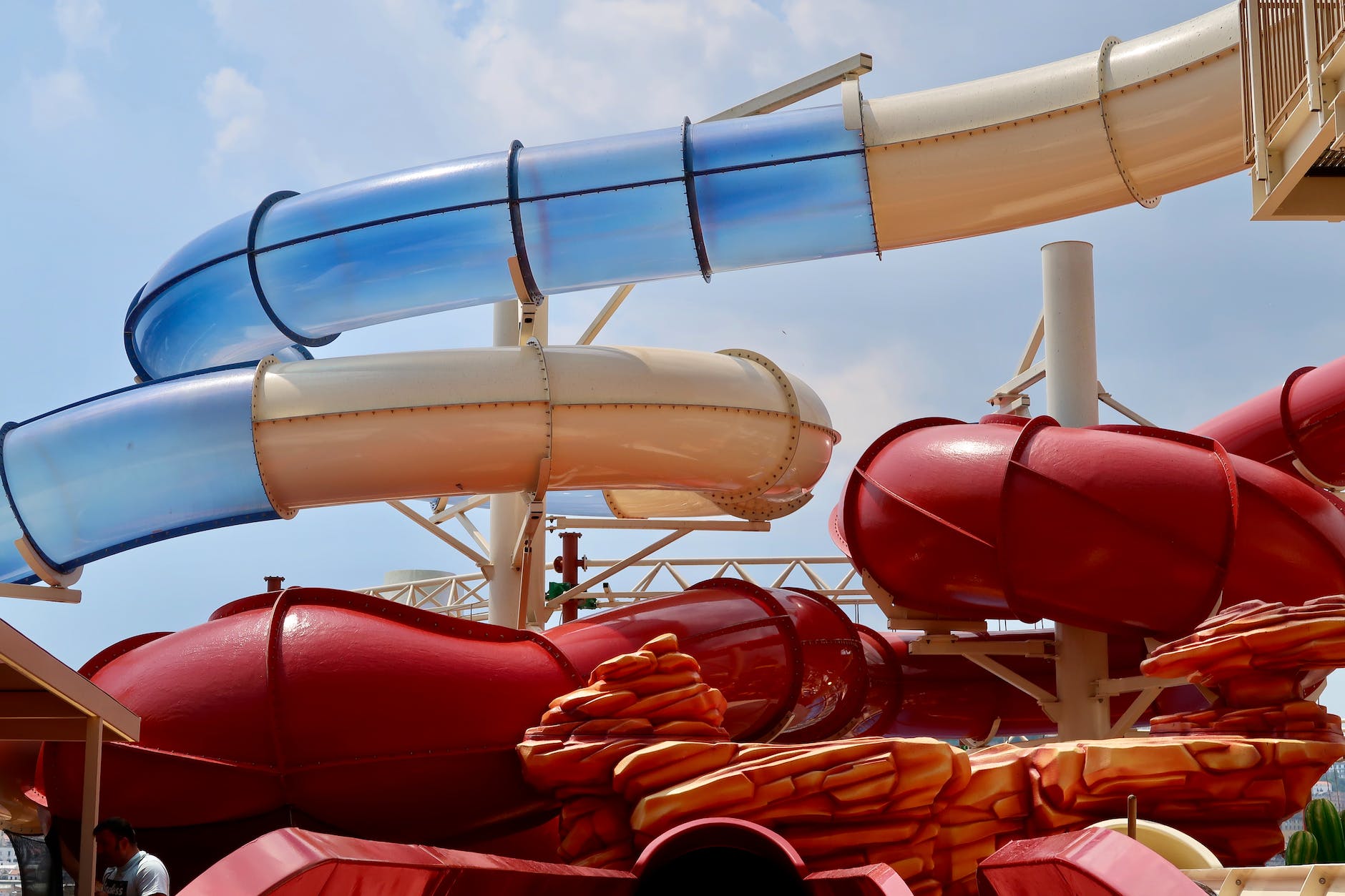 red and blue slides